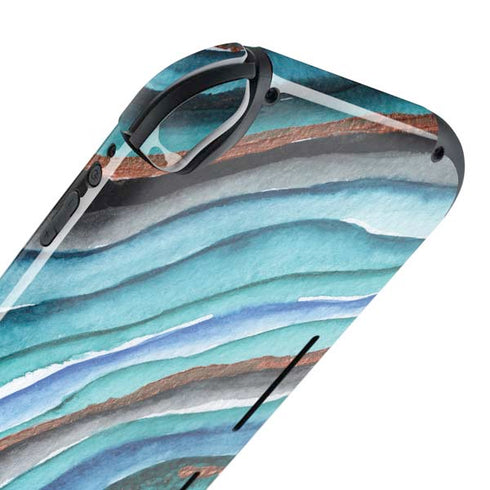 Turquoise Watercolor Geode Nintendo Switch Lite Skin
